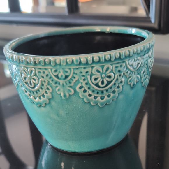Other - Turquoise Decorative Ceramic Plant Pot